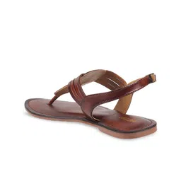 Metro Braided  Leather T-Strap Flats With Buckle Closure image 2