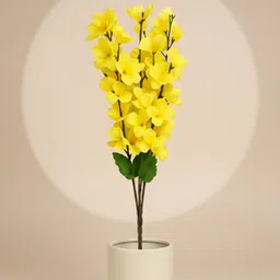 hokira Bright Soft-Touch Faux Flowers with Long Stems for Vase Decoration, Yellow Cherry Blossom Artificial Flower image 2