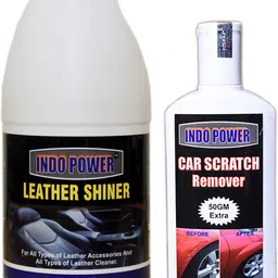 indopower LEATHER SHINER 1ltr+ Scratch Remover 200gm. Combo-picture-14