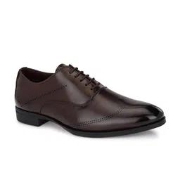 INVICTUS Men Brown Solid Formal Lace-Up Derby image 4