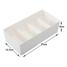 Kuber Industries White 4 Grid Box Cloth Storage Organizer image 2
