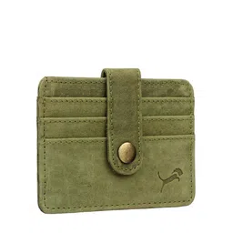WILD EDGE Men Green Genuine Leather RFID Card Holder image 3