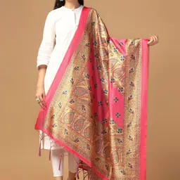 Kaizen TEXO FAB Ethnic Motifs Printed Silk Dupatta image 4