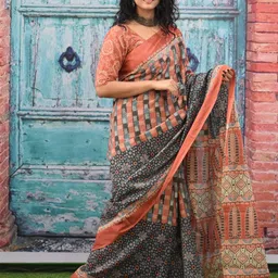 JALTHER Pure Cotton Block Print Saree image 2
