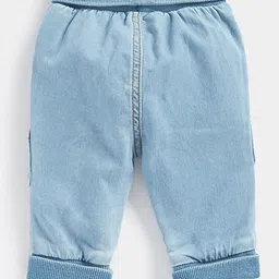 mothercare Boys Jogger Mid-Rise Light Fade Cuffed Hem & Embroidered Stretchable Jeans image 2