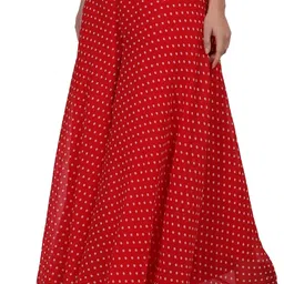 first arrival Women Polka Print Flared Red Skirt image 3