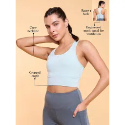 Enamor Wide Straps Seamed T-back Basic Workout Sports Bra - A202 image 2