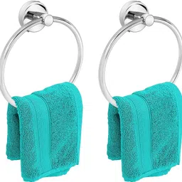 Stainless Steel Towel Ring for Bathroom/Wash Basin/Napkin-Towel Hanger/Bathroom Accessories (Round - Pack of 2) Chrome Finish Towel Holder-image-53