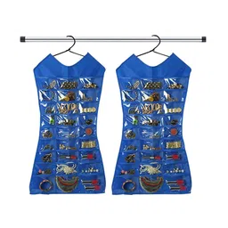 atorakushon Set Of 2 Blue Solid Jewellery Makeup Bag Storage Organizer image 4