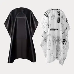 tifurko Waterproof Barber Styling Cape - Professional Salon Cape for Men, Unisex Black Hair Cutting Cape with Adjustable N, 35.5 x 55 inches Hairdresser Cape for Hair Treatment - Cutting/Coloring/Perming Black And White Makeup Apron-picture-28