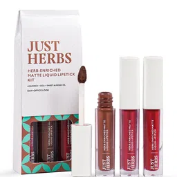 Just Herbs Set of 3 Matte Liquid Lipstick 6 ml-Dusty Rose, Liquorice Brown & Raisin Rust image 3