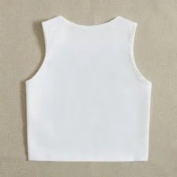 hrg Casual Sleeveless Printed Women White Top image 2