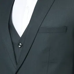 Canary London Men Green Solid Single-Breasted Slim-Fit 3-Piece Formal Suit image 2