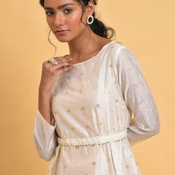 W Floral Embroidered Ethnic A-Line Maxi Dress image 2