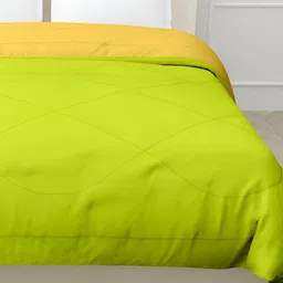 RF RELAXFEEL Yellow & Green Heavy Winter 233 GSM Single Bed Quilt image 3