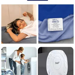 GADDA CO Blue Terry Textured Waterproof Mattress Protector image 4