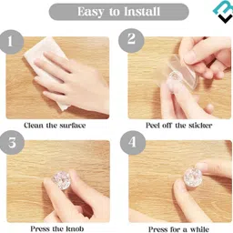 brand villa Heavy Duty Self-Adhesive Crystal Adhesive Wall Hooks –Clear Diamond Knob Design Hook 30 image 5