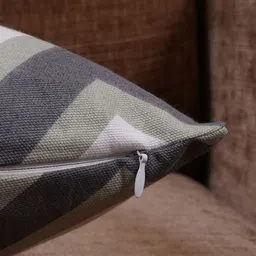 HOMEMONDE Grey & White Set of 5 Geometric Square Cushion Covers image 4