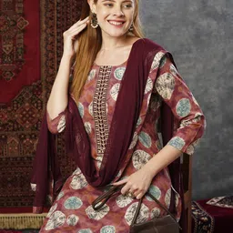 Anni Designer Ethnic Motifs Printed Straight Kurta With Trousers & Dupatta image 5