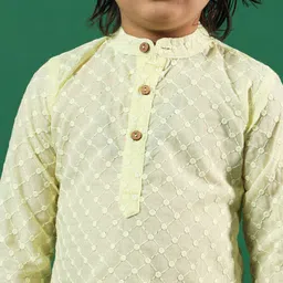 Readiprint Fashions Infant Boys Geometric Embroidered Pure Cotton Kurta with Pyjamas image 2