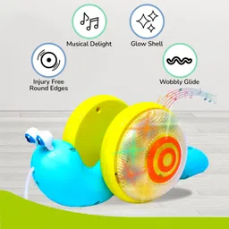 r for rabbit Orapple Snail Tune Pull Along Toy for Kids with Lights & Music image 4