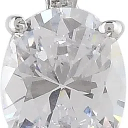 Femme Jam 925 Sterling Silver Oval Cut Zirconia Crystal Pendant & Chain for Women & Girls Princess White Gold Precious Necklace image 4