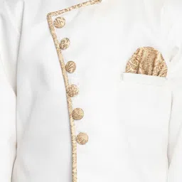 VASTRAMAY Boys Mandarin Collar Jute Cotton Sherwani Set image 4