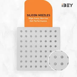ibey 8 Inch Square Rain Shower Stainless Steel High-Pressure Wall-Mounted Shower Head Fixed Mount image 4