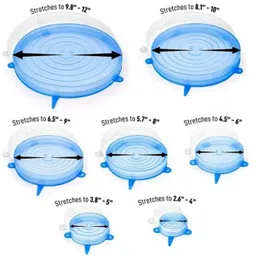 aric 6 pcs Silicone Lid 2.6 inch, 3.7 inch, 4.6 inch, 5.7 inch, 6.5 inch, 7.8 inch Lid Set image 3