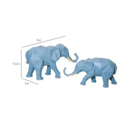 viivaz Grey Polyresin Geometric Elephant Set of 5 image 3