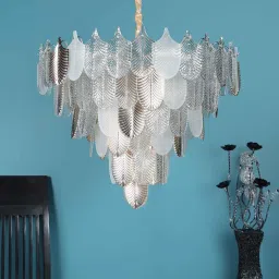 stello Abin White Metal & Glass Empire Chandelier image 2