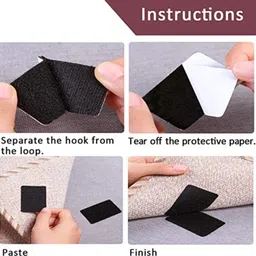 yanci Rug Gripper, Sofa Fasteners Self Adhesive Couch Cushion Pads Hook & Loop Pads Stick-on Velcro image 5