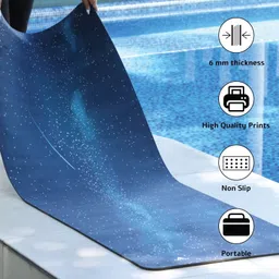 aethon Vegan Suede Yoga Mat,6 mm Extra Thick,Lightweight High Density,Non Slip,Exercise Blue 6 mm Yoga Mat image 4