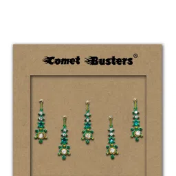 Comet Busters 3-Pcs Traditional Designer Bindi - Green BIN030 image 3