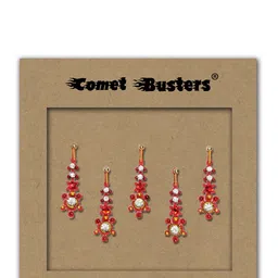 Comet Busters 3-Pcs Traditional Designer Bindi - Pink BIN028 image 2