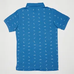 Octave Boys Blue & White Printed Polo Collar T-shirt image 3