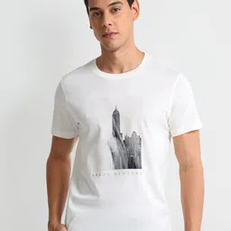 Arrow New York Round Neck Printed Cotton T-shirt image 3