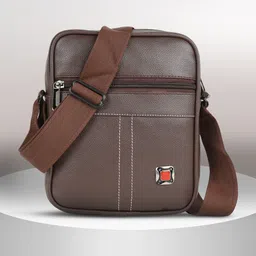 romofy Brown Men Sling Bag Casual Trendy Travel Shoulder Crossbody Daytrip Men Slingbag-picture-22