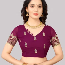 netra boutique Embroidered Bollywood Georgette Saree image 3