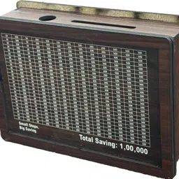 jsg Desk-Friendly Wooden Coin Bank with Target Coin Bank image 2