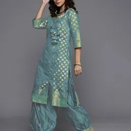 chhabra 555 Floral Woven 3-Piece Unstitched Dress Material image 2