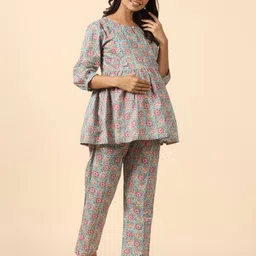 ikk kudi by seerat Women Woven Top & Pyjamas Set image 2