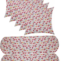 actos Microfibre Bolster Pack of 7 Floral Combo Set of 5 Cushion And 2-picture-21