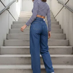 pinklit lifestyle Women Regular High Rise Dark Blue Jeans image 2