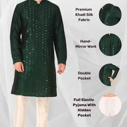 tb mania Men Khadi Silk Kurta Pyjama Set-picture-20