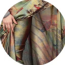 raashreya fashions Digital Print Bollywood Chiffon Saree image 3