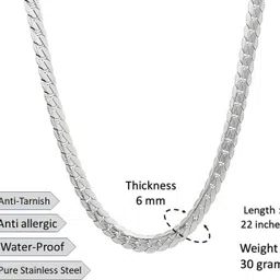 minprice Waterproof Pure Stainless Steel 6mm Patti Stylish Neck Chain Stainless Steel Chain image 4