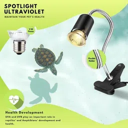 vayinato 50W Turtle UVB UVA Ultraviolet Basking Terrarium Heat Light for Reptiles Turtle Aquarium Tool image 5