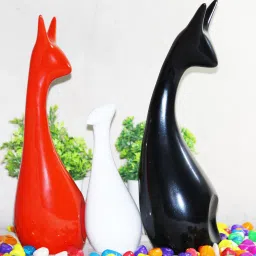 miss peach Red Resin Deer Family Figurine image 5