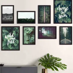 art street Visual Blue Engineered Wood Framed Art Print Set of 8 image 1